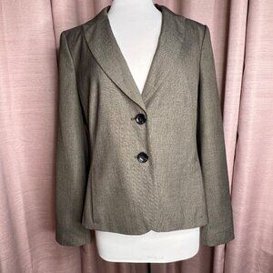 Ann Taylor Women 14 Blazer Brown  2-Button Tailored  Career Office Professional